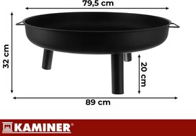Záhradné ohnisko 80 cm – veľký záhradný krb na drevo s rukoväťami