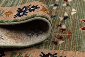 Koberec KESHAN, strapce 6902/53533 zelený / terakota