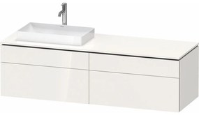 DURAVIT L-Cube závesná skrinka pod umývadlo na dosku (umývadlo vľavo), 4 zásuvky, 1620 x 550 x 482 mm, biela vysoký lesk, LC4871L22220000