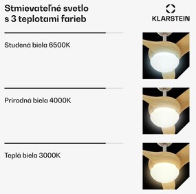 Klarstein Monteverde stropný ventilátor s stmievateľným svetlom