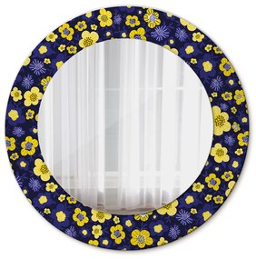 Okrúhle ozdobné zrkadlo Sladké malé kvety fi 50 cm