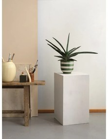 Tmavozeleno-biely keramický kvetináč Kähler Design Nuovo, ø 15 cm