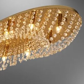 Strop svietidlo LUXERA 62440 GOLD ELIPTHON krištáľ 65CM