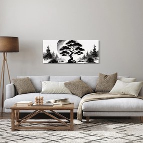 Obraz – Čiernobiela bonsai (120x50 cm)