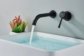 Rea Lungo Long, podomietková umývadlová/vaňová batéria + BOX, čierna matná, REA-B0371