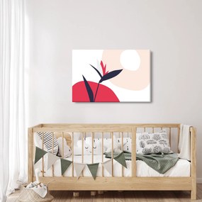 Obraz - Ružová florálna abstrakcia N⁰1 (90x60 cm)