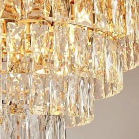 Toolight Toolight, krištáľové závesné svietidlo 50cm, 7xE14, G056-CP, zlatá, OSW-08990