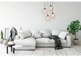 Závesné svietidlo Timber 9, 4x drevené tienidlo, o