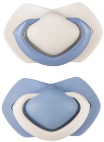 Canpol Babies Sada 2 ks symetrických silikónových cumlíkov, 6-18m +, PURE COLOR modrý