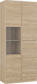 XXXLutz VITRÍNA, farba duba, 79,4/187,5/40 cm MID.YOU - Sklenené vitríny - 000127000413