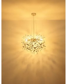 Globo 64138H1S - Luster na lanku QUEENA 8xE14/40W/230V, strieborný