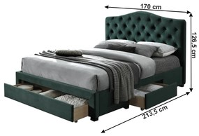 Manželská posteľ 160 cm Kelpea (s roštom) (smaragdová). Vlastná spoľahlivá doprava až k Vám domov. 1021285