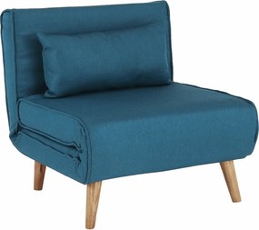 KONDELA Farido rozkladacie kreslo tyrkysová / dub