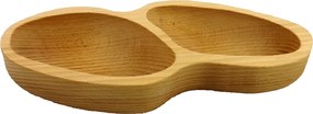 AMADEA Drevená miska v tvare arašidového orieška, oblé dno, masívne drevo, 28x13x4,5 cm