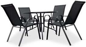 Záhradný jedálenský set Capri 100cm + 4x kovová stolička Ramada