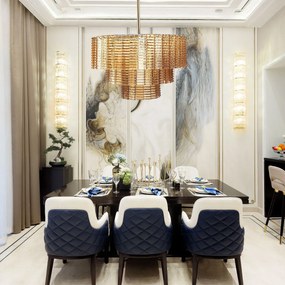 Toolight Toolight, závesné stropné svietidlo 8xE14, APP1677-8CP, zlatá-hnedá, OSW-09312