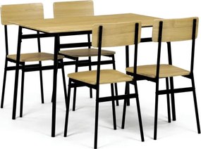 Jedálenský stôl so štyrmi stoličkami AUT-O2155 OAK