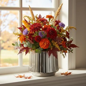 Keramický obal na květináč Cove 44 cm stříbrný