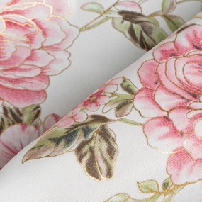 Dekorstudio Záves AVANI 140x250 cm biely s ružami stredná tienivosť 100% polyester