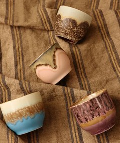 Set 4ks hrnček na kávu 70s Café Lagoon - 8 * 8 * 7cm / 250 ml