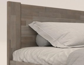 Rohová posteľ so zástenou vpravo Fava P 180x200 cm, šedý buk