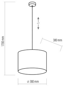 TK-LIGHTING Závesný moderný luster TERCINO, 1xE27, 60W, čierny