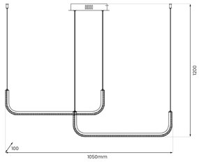 Závesné LED svietidlo Horizon, 2x LED 22w, 4000k, b