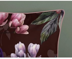 Vínovočervené obliečky na jednolôžko z organickej bavlny Descanso Gerbera, 140 x 220 cm