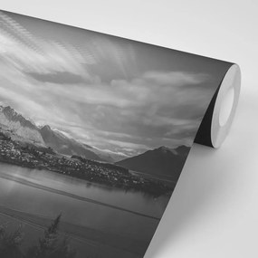 Samolepiaca fototapeta podvečerné čiernobiele jazero - 375x250