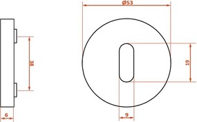 Kuchinox Kuchinox, rozeta ku kľučke pre interiérový kľúč, čierna matná, LAV-LO4_901R