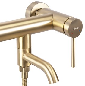 Rea Clif, vaňová batéria s ručnou sprchovou súpravou, zlatá matná, REA-B4242