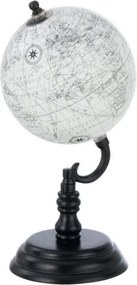 Šedý glóbus na čerbnej drevenej nohe Globe – 13*13*27 cm