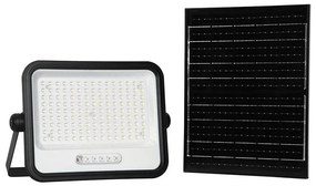 LED stmievateľný solárny reflektor LED/300W/3,2V IP65 15000 mAh čierny + diaľkové ovládanie