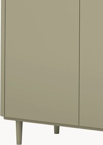 Komoda Elivo 200 cm štvordverová na nožičkách - eukalyptus / dub baltic dune