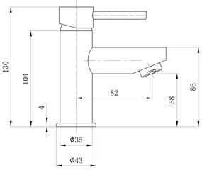 Stojančeková umývadlová batéria v lesklej striebornej farbe Small – Sapho