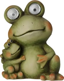 Roztomilá dekorácia Žaba s LED očami 14 cm