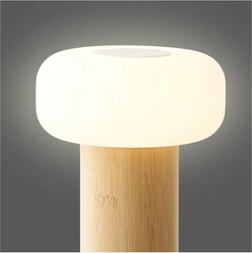 Biela/v prírodnej farbe bambusová stolová lampa s plastovým tienidlom (výška 18 cm) Stafford – House Nordic