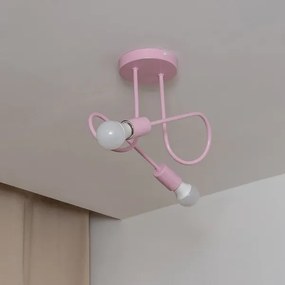 Prisadený luster OXFORD 2xE27/15W/230V ružový