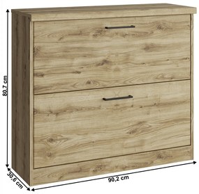 Skriňa na topánky DORSI 2K, dub Navarra