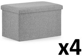 XL skladací puf - 60x38x38cm sivý x 4 9401 80 00 00