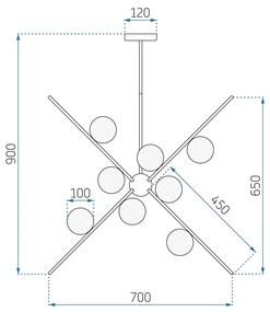 Závesná lampa La Belle XXXVIII biela/čierna