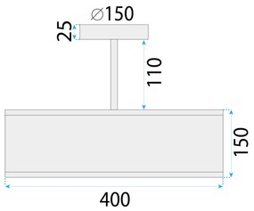 Toolight Toolight, stropné svietidlo 40cm, 3xE27, APP1581-3C, čierna, OSW-05670