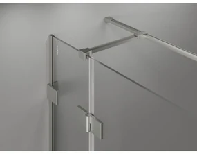 Mexen Lunar T, výklopný ľavý sprchový kút 140 x 110 cm, 8mm číre sklo, oceľový profil, 834T-140-110-97-00-L
