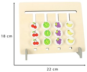 KIK Drevená vzdelávacia hračka zodpovedajúca farbám montessori ovocia