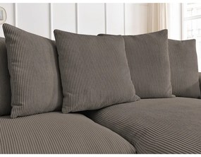 Taupe menčestrová rozkladacia/s úložným priestorom rohová pohovka Voltaire – Bobochic Paris