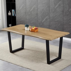 Jedálenský stôl 180x90 cm HT-F4218 OAK divoký dub / čierny