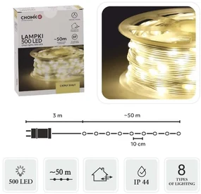 Svetelná reťaz - svetelný had 500 LED micro 50m Teplá biela