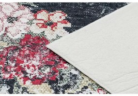 ANDRE 1816D umývací koberec kvety vintage protišmykový - biely / červený Veľkosť: 160x220 cm