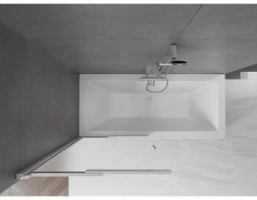 Mexen Fox, 2-krídlová vaňová zástena 85x150 cm, 5mm sklo námraza, chrómový profil, 891-085-002-01-30