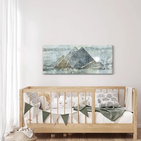 Obraz - Pyramídy v modrom filtri (120x50 cm)